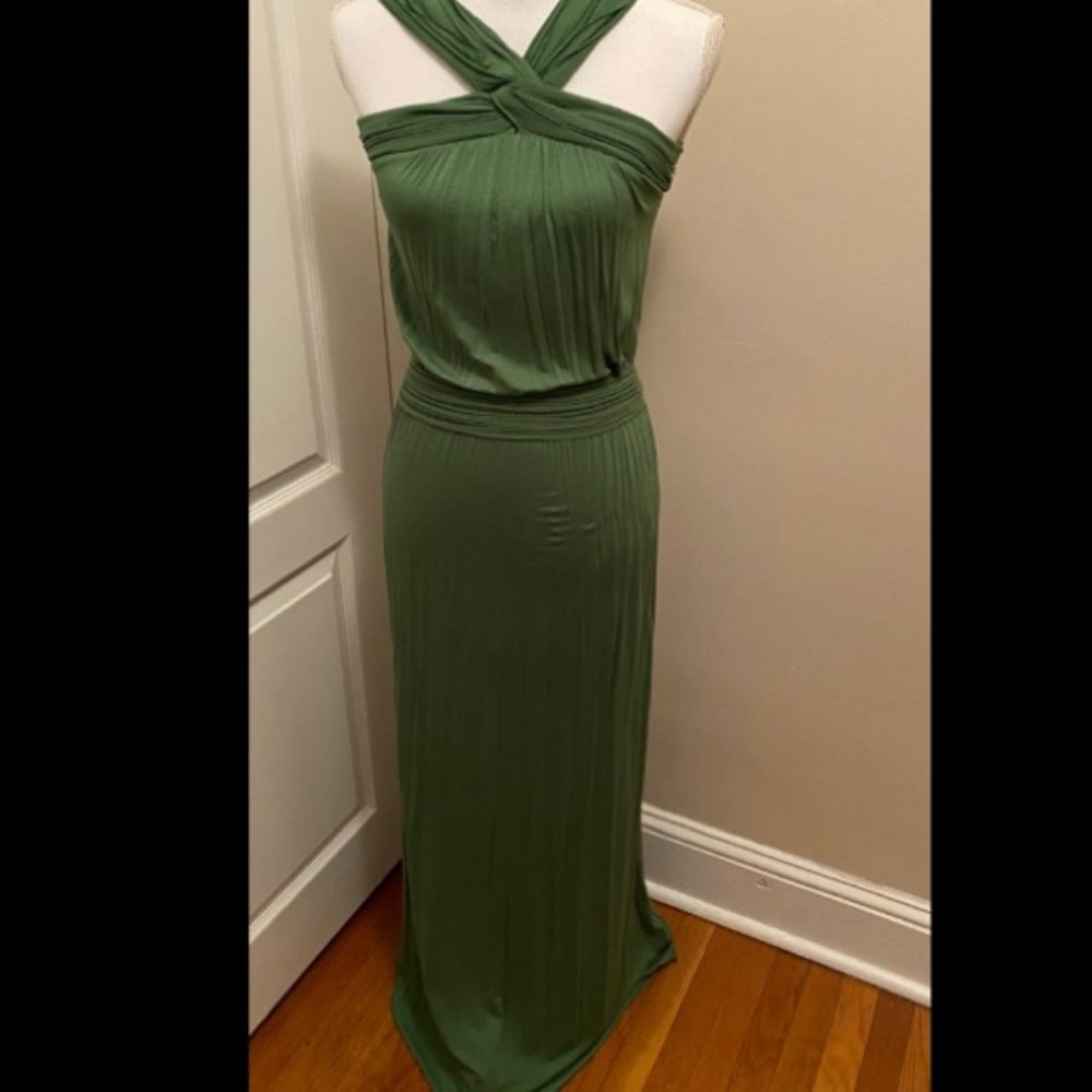 💕Auth💕 NWT “Max Studio” Green Maxi Dress Size: S